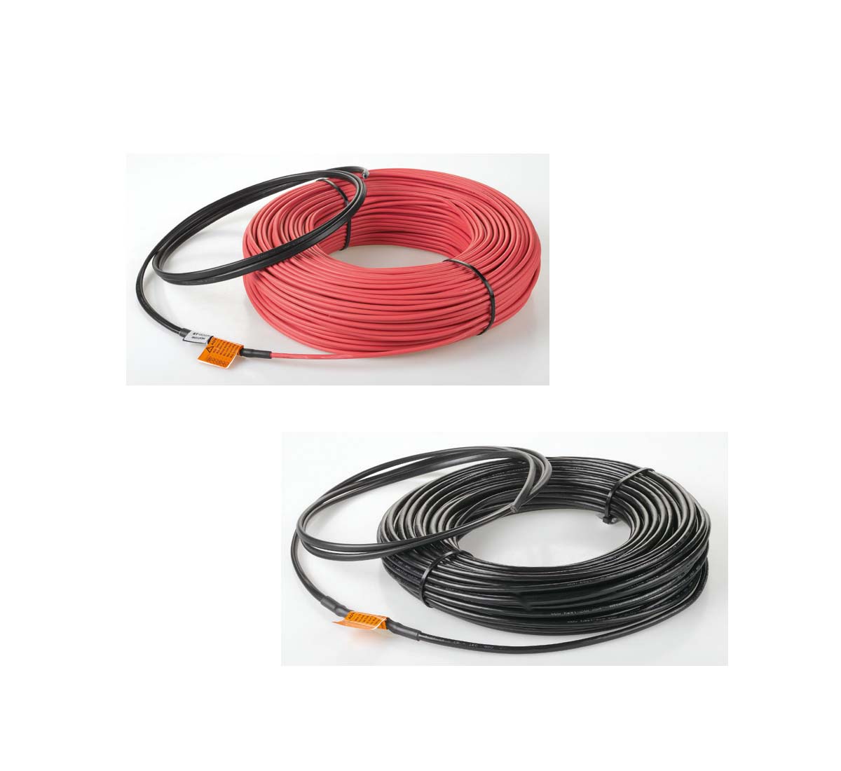 A picture of a two different heating cables from Backer