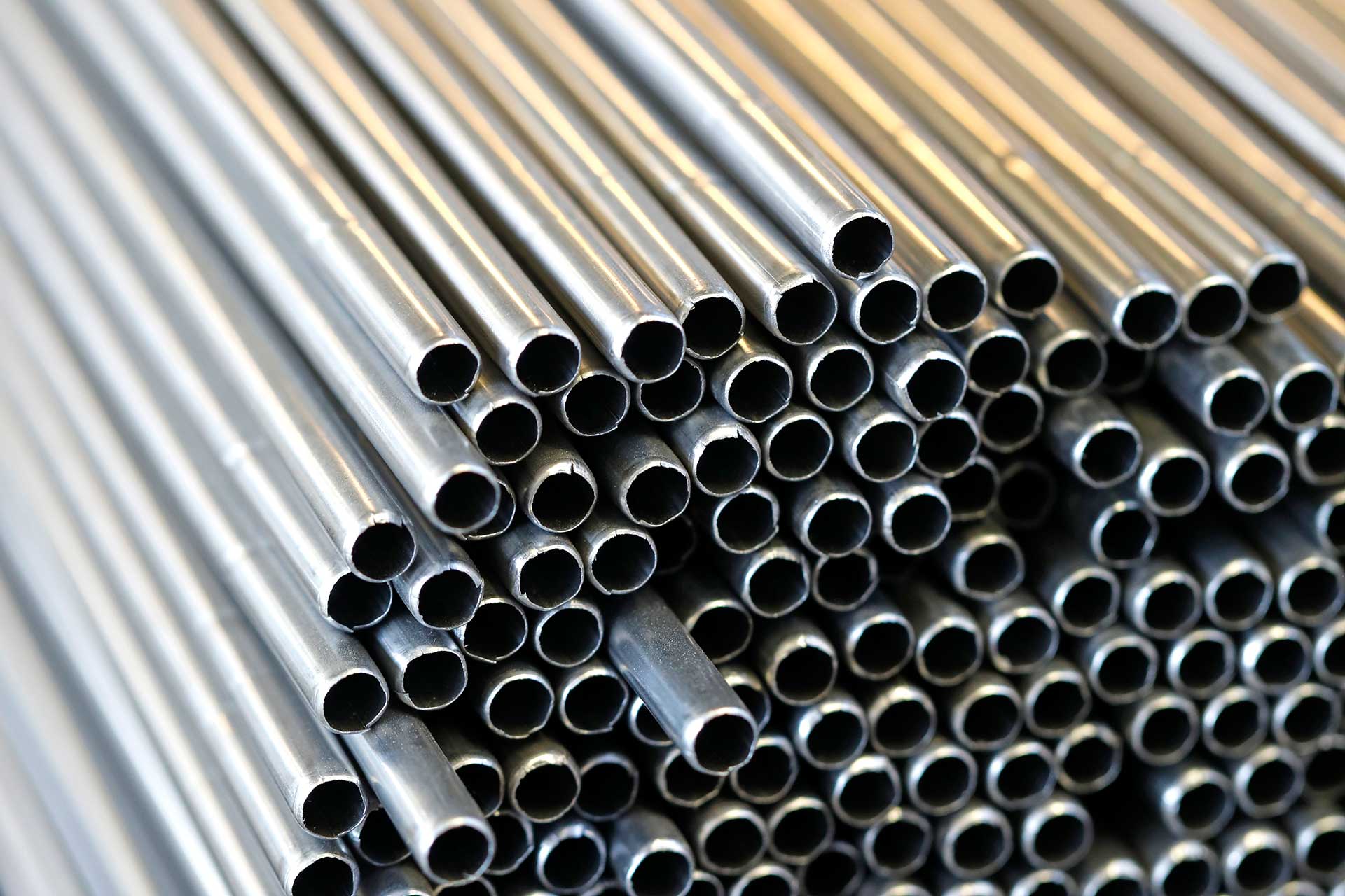 A close up picture of welded tubes