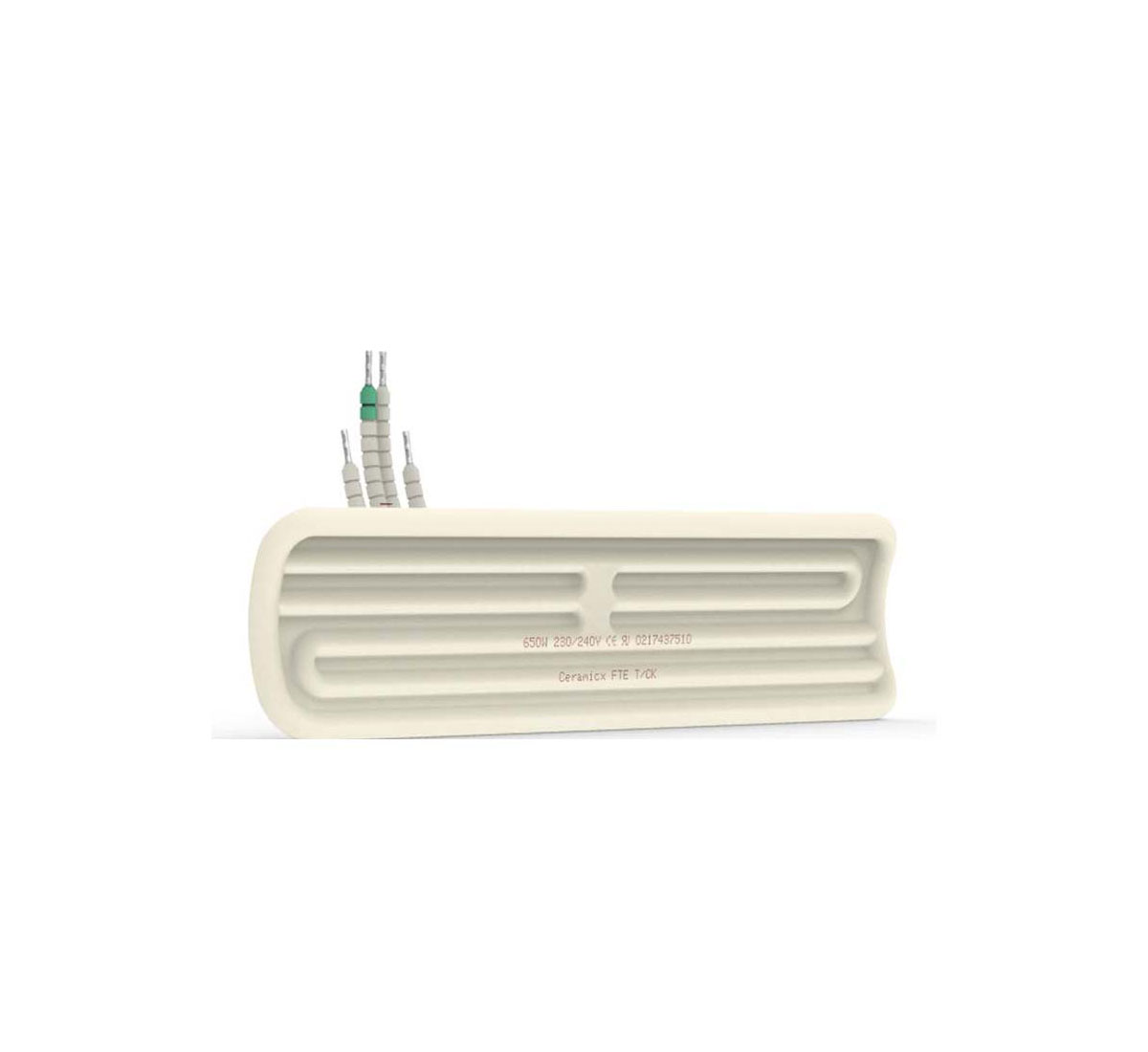 A picture of an infrared element in ceramic, full through element with thermocouple (FTE-K)