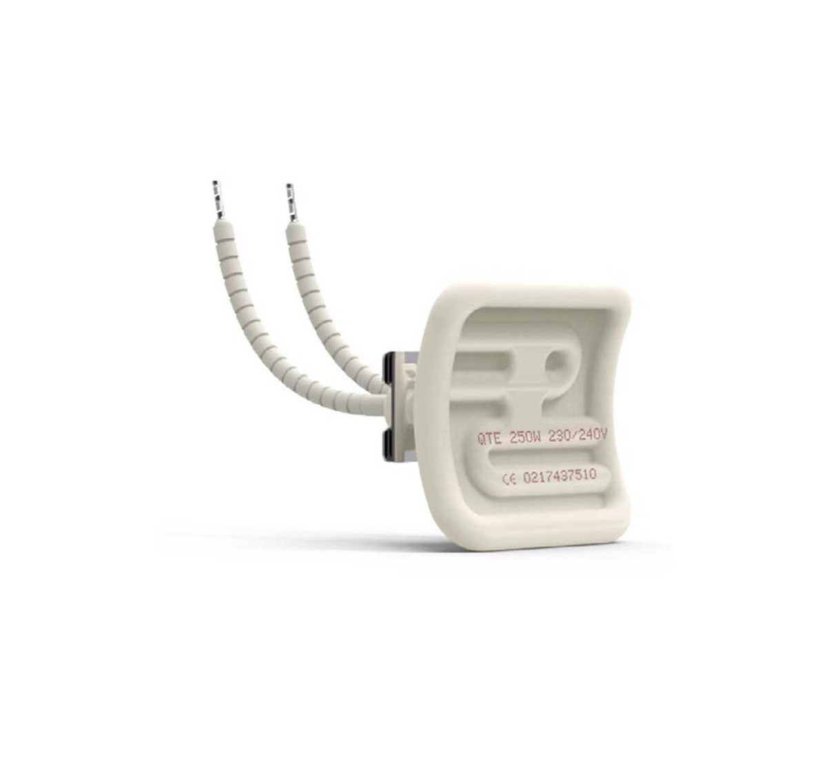 A picture of an Infrared elements in ceramic QTE-K – quarter trough element with thermocouple
