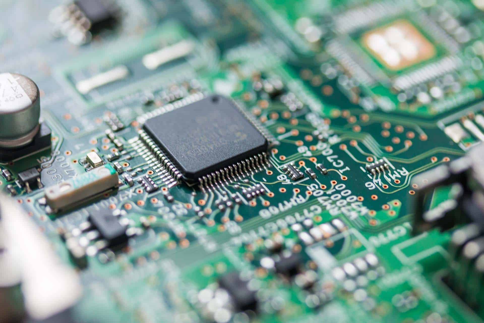 A close up picture of a circuit board